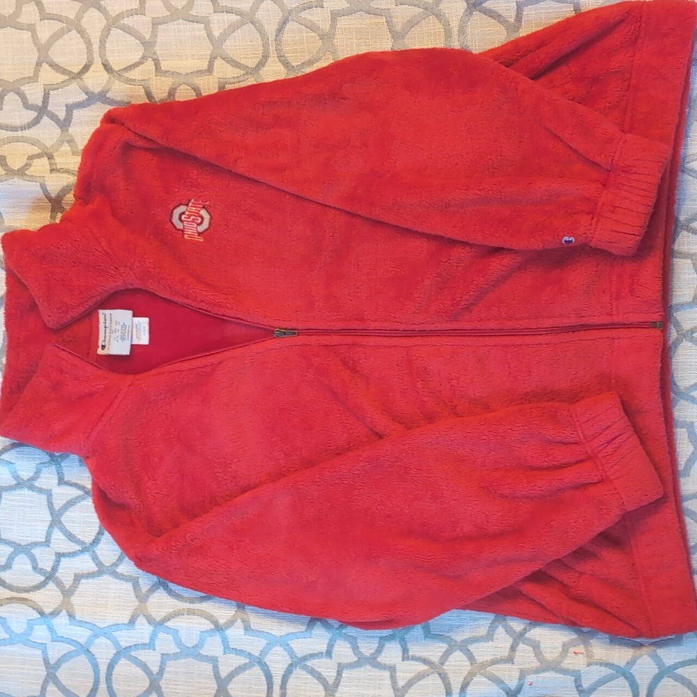 Sherpa OHIO STATE Buckeyes Red Full Zip Jacket. Size XL